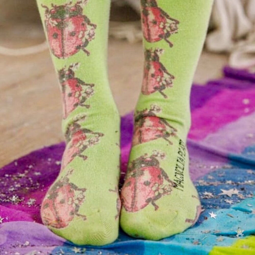 Magnolia Pearl Lady Bug Over the Knee Socks